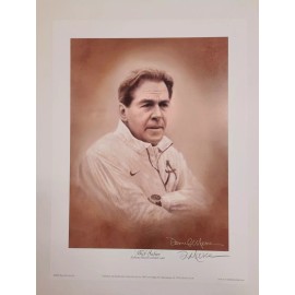 ALABAMA football "Nick Saban" print signed by Daniel Moore