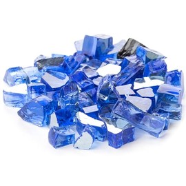 SuperMoss (24492 Reflective Fire Glass – Elegant 1/4" to 1/2" Fire Pit Glass Rocks for Indoor and Outdoor Fireplaces, 12oz, Cobalt Blue Reflective
