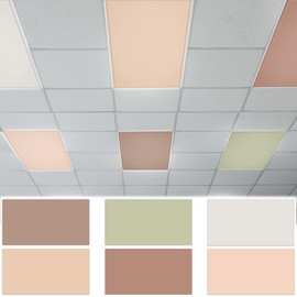 6 Pcs Fluorescent Light Covers with 60 Magnets Decorative for Classroom Ceiling Lights 4 x 2 Feet Magnetic Light Cover Filter Easy Install for Office Hospital Home Ceiling Supplies (Boho Color 2)