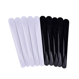 Lurrose 10pcs Facial Cream Spoon Plastic Cosmetic Spatula Mask Stick for Mixing and Sampling (Black and White)