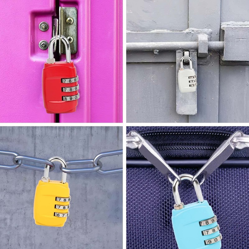 Combination Padlock, 6Pack Luggage Locks Code Padlock, 3 Digit Outdoor