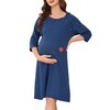 Vlazom Women 3 in 1 Cotton Nursing/Delivery/Labor/Maternity Nightgown Half Sleeve