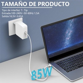 85W T-Tip Charger for MacBook Pro 13 15 Compatible with MacBook Air (2012, 2013, 2014, Early 2015), Mac Model A1436, A1466, A1465