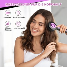 Electric Head Massager, 2-in-1 Scalp Massager, Electric Hair Brush, 360° Red Light Electric Massage Comb, Scalp Massage Brush, 3 Levels Adjustable