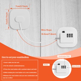 KOVOSCH 2Pcs Password Fridge Locks,Cupboard Locks,Window Locks for Children Safety,Window Restrictors for Upvc,Door Lock Without Drilling,Baby Drawer and Cabinet Safety Lock,Black (White)