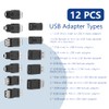 Watris Veiyi 12PCS USB OTG Adapter, Multiple USB2.0 Male to