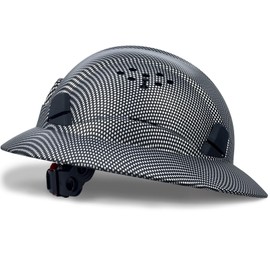 SAFEBUILDER Full Brim Hard Hats Construction Hardhats Safety Helmet Vented Adjustable Lightweight Sunshade Work Caps Industrial Head Protection ANSI Approved (WB-1-N-Matte CG Black)