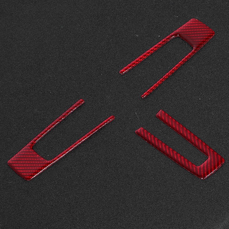 3Pcs Steering Wheel Frame Sticker Carbon Fiber Button Cover Trim