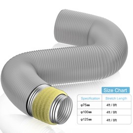 Hon&Guan 150 mm Ventilation Hose, Soundproofed Heat Insulation, Aluminium Flex Pipe, Ventilation Hose for Air Conditioning, Pipe Fan, Length 1.2 m (Diameter 150 mm x 1.2)