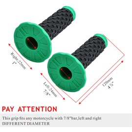 MaySpare 7/8" Motorcycle Handlebar Grips 22mm 28mm for Apollo 125cc 250cc for Yamaha Honda Suzuki Kawasaki Dirt Pit Bike Universal ATV UTV (Green)