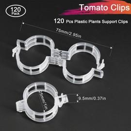 120 Pack Tomato Clips for String Plant Clips for Climbing Plants Supports Clips Garden Supplies Tomato Ties Plastic Tomato Plant Support Vegetables to Grow Upright Healthier