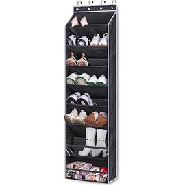 KEETDY Over The Door Shoe Rack for Door Fit 20 Pairs Sneakers Large Hanging Shoe Organizer for Closet Storage Boots, Black