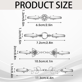 Bkemkri Pack of 4 Vintage Cardigan Clips Pullover Clips Brooch Pins Antique Scarf Clips Cardigan Clips Chain Collar Clips Closure for Scarves Coat Collar Cape Scarves Coat Charm Accessories, Metal, No