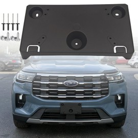 FASTCHE Front License Plate Frame Compatible with 2025 2026 Ford Explorer Front Bumper License Tag Plate Holder Mounting Bracket Replace # RB5Z-17A385-AA FO1068211