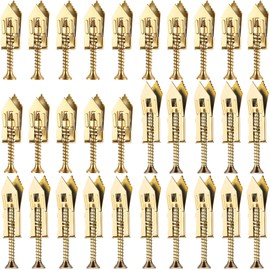 HINZIC 60pcs Self-Drilling Anchor Screws, Zinc Plated Steel Drywall Anchors, Heavy Duty Metal Expansion Bolt for TV Shelf Straps Gypsum Boards Cabinets (30 Sets)