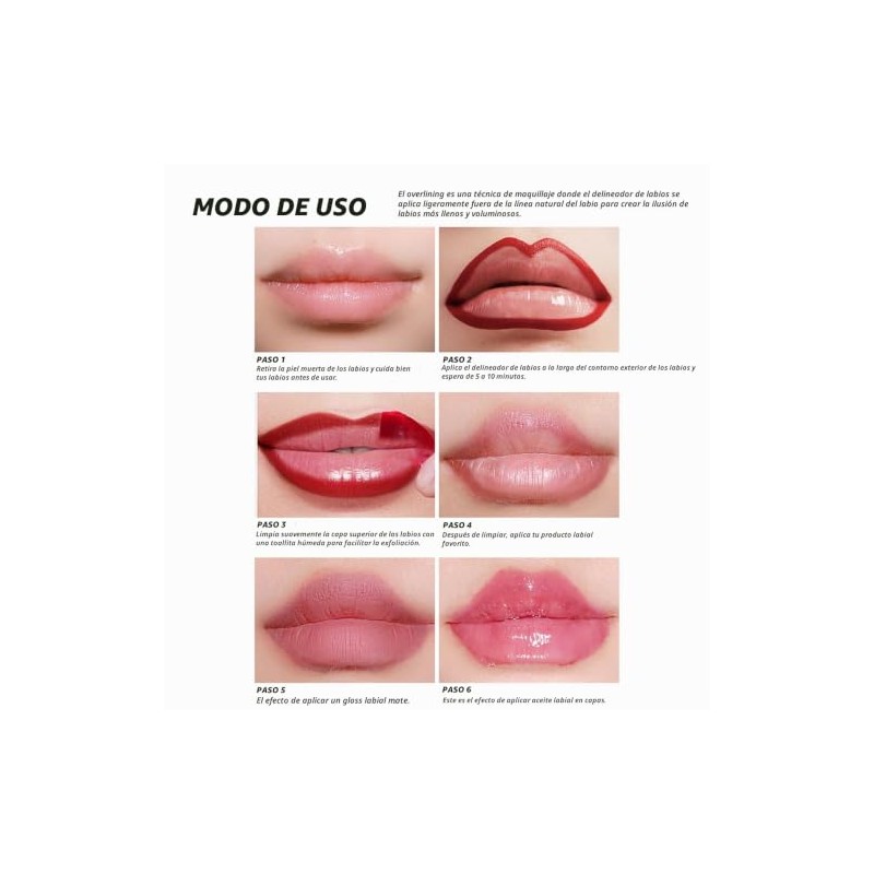 Bluemega Brillo Labial Peel-off, Set de 3- Fórmula Tipo Gel,