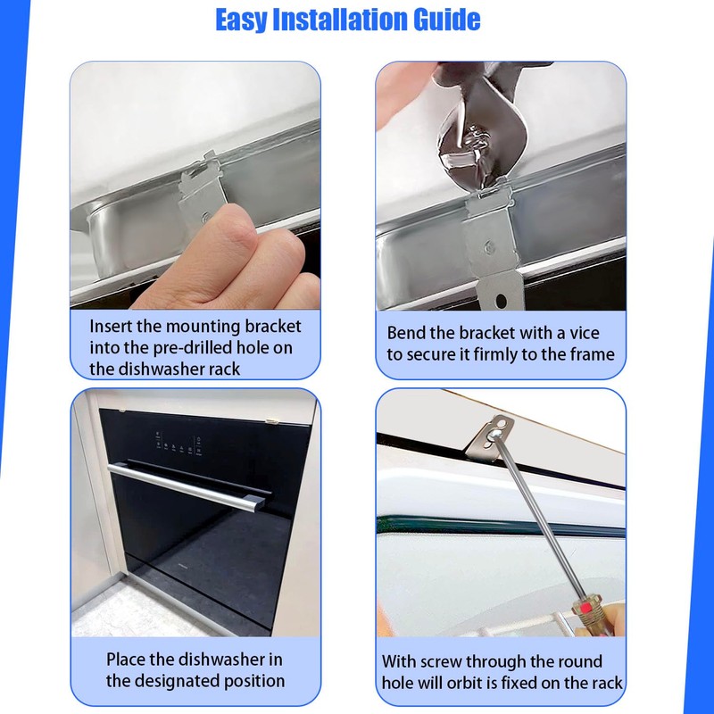 2 Pack Dishwasher Mounting Bracket, Undercounter Dishwasher Bracket, Dishwasher Clips,