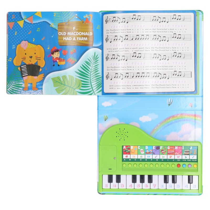 Piano Toy Book Educational Recording Function Kids Gift Toddler Musical