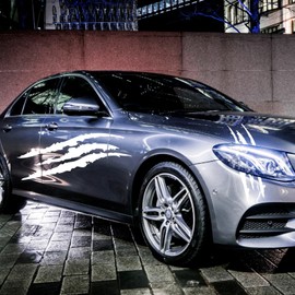 1 Full Set Monster Claw Sticker for Car Hood Decal 1 Set, Car Decals Claw Mark Stickers to Cover Hood Headlights Scratches, Modified Cars/Vans/SUVs/Trucks, Motorbike, Truck Decal Decoration(White)