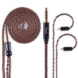 Yinyoo 8 Core Balanced Earphones Cable 4.4mm Silver Plated Copper Upgrade Headphones Cable, MMCX Upgrade Cable for KZ ES4 AS06 ZS7 TRN V30 C16 (4.4mm Audio Jack, 2 Pin Connector)