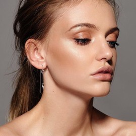 Cloud Earrings Sterling Silver Lightning Bolt Threader Drop Earrings Long Chain Earrings Jewelry Gifts for Women, Sterling Silver, No Gemstone