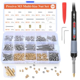 Threaded Inserts Soldering Tips Set, Preciva M3 Thread Insert Soldering Tips Set with M3 Screws Nuts Assortment Set