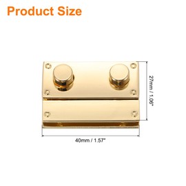 uxcell 2Set Turn Lock Clasp, Rectangle Press Lock Clasp Closure Twist Turn Locks Hardware Buckle Fasteners for Purse Leather Bag Handbag Making Accessories (40x27mm, Gold)