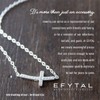 EFYTAL Christian Gifts for Women, CZ Sterling Silver Sideways Cross