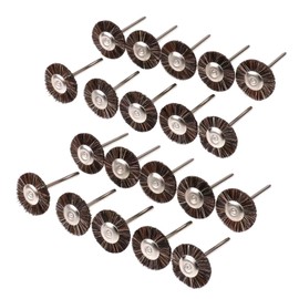 𝐋𝐮𝐨 𝐤𝐞 20 Pcs Bristles Brush Wheel Sets, 3/32 Inch Shank Abrasive Bristles Polishing Wheel for Rotary Tools (Brown)