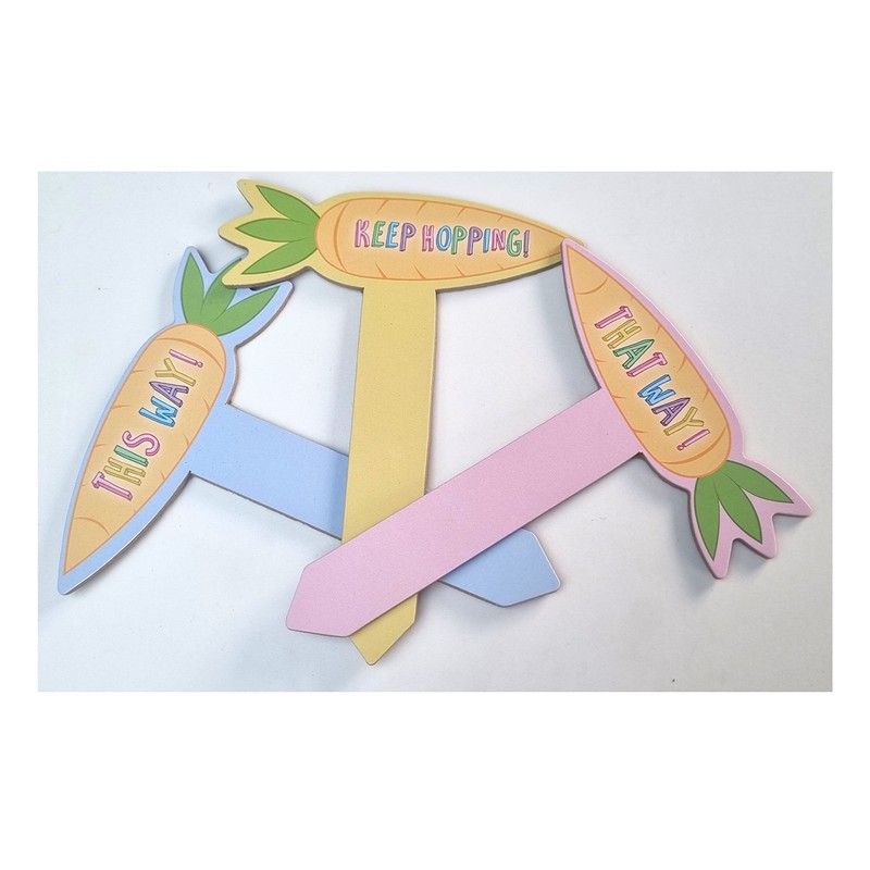 LR Supplies Easter Egg Hunt Signs 6pcs Wooden Garden Trail