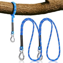 UICCVOKK Pack of 2 Swing Attachment Rope, Swing Attachment Tree, 60 cm Hammock Suspension Rope Adjustable Hanging Chair Strap with Carabiner Tree Swing Nest Swing Beam Attachment