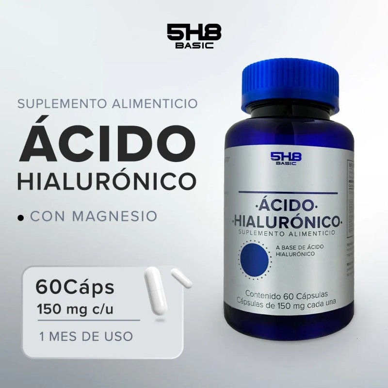 5h8 Ácido Hilaurónico 100mgs 60 Cápsulas Con 5mgs Magnesio Sabor