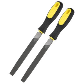 M METERXITY 2-Pack Flat Metal File 6 Inch, High Carbon Steel File Diamond File Hand File W PVC Grip Handle for Wood/Metal/Ceramic/Glass/Stone/Jewelry/Tile/Model/DIY/Sharpening File