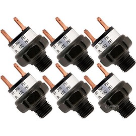 Vixen Horns 170-200 PSI Air Pressure Switch 1/4" NPT 12V/24V VXA7200-6 Tank Mount Type, for Train Horn, Air Compressor, Bundle of 6 Switches