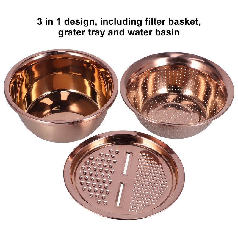 Multipurpose Water Basin Drain Basket with Vegetable Cutter Grater Stainless