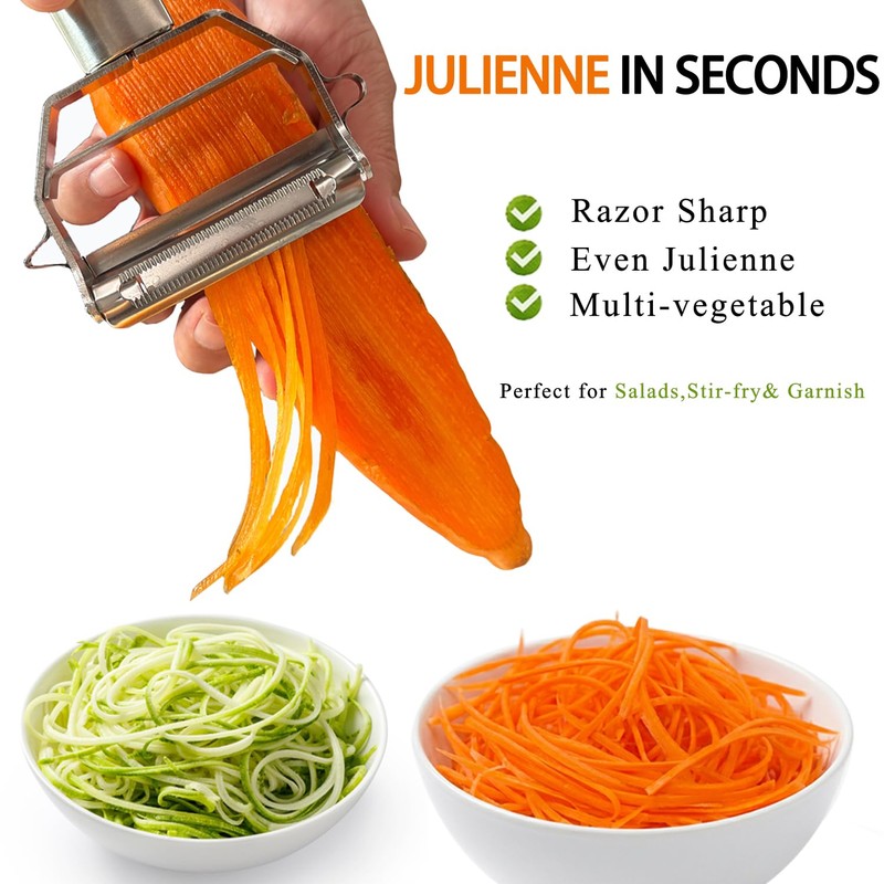 Sunkuka Potato Apple Vegetable Peeler Julienne Peeler for Kitchen -