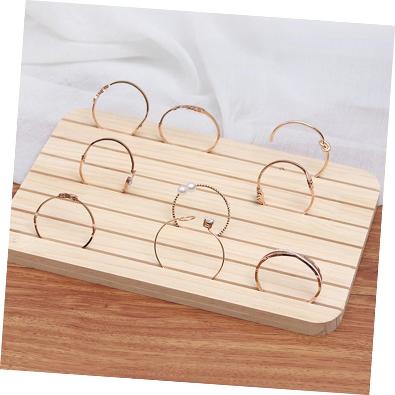 Baluue Earring Display Stand Beech Wood Earring Card Holder for