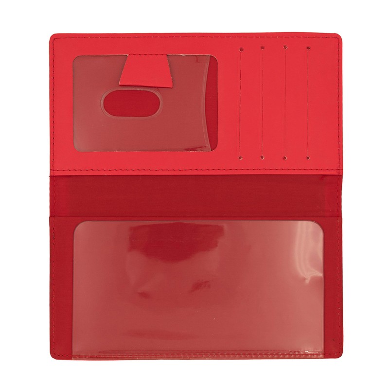 Red Smooth Leather Checkbook Cover for Top Tear Personal Checks