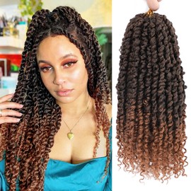 NAYOO Passion Twist Hair - 8 Packs 16 Inch Water Wave Crochet Hair,Passion Twist Crochet Hair For Women Long Passion Twists Synthetic Braiding Hair Extensions(16 Inch 8 Packs,T30)