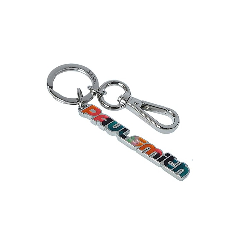 Paul Smith KEYR/GNLOGO 96 Key Ring, Multi-Color, Logo, Silver, Silver