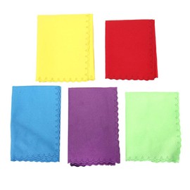 Pack of 5 Guitar Cleaning Cloths Universal Musical Instrument Cleaning Cloth Soft Flannel Microfibre Cleaning Cloth for Guitar Piano Violin Saxophone Clarinet Flute