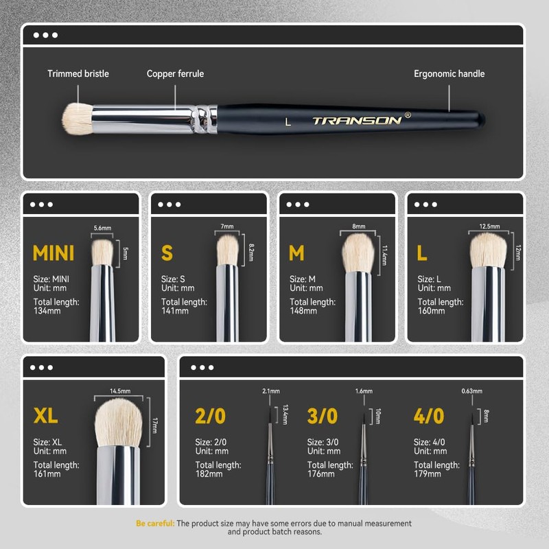 Transon 8pcs Miniature Painting Dry Brush Set with 5 Drybrushes