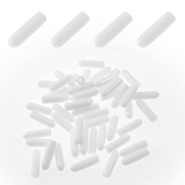 Qjaiune 50pcs Rubber End Caps 1/8 Inch / 3mm Screw Thread Protector Caps, White Vinyl Screw Caps Rubber Dust Cover, Flexible Bolt Covers Caps Rubber Rod Cap for Threaded Screw Metal Tube
