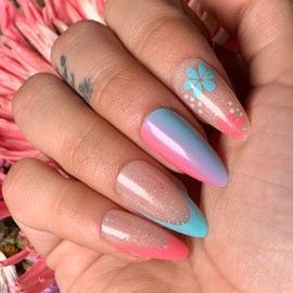 FUN SLAY Press-On Nails by Lavaa Beauty | Fun Colorful Medium Almond Nails | Summer Nails