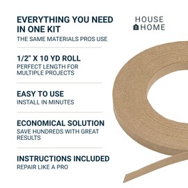 House2Home Upholstery Tack Strip, 1/2 Inch x 10 Yard Roll, Great for Making Professional Edges on Furniture, Couch, Chair, and Sofa, Includes Instructions