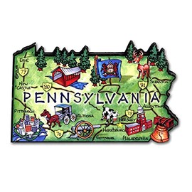Pennsylvania The Keystone State Artwood Jumbo Fridge Magnet