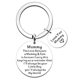 JETTOP Mummy Gifts-Mummy Gifts from Son Best Mummy Gifts Keyring Mothers Day Gift from Son Mum Birthday Christmas Keychain (Little Boy)