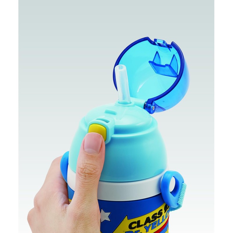 Skater (スケーター) Stainless Children's Water Bottle 380ml Straw Drinking 3D