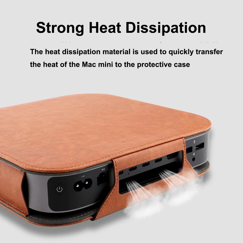 ALHBEJT Protection Leather Case Cover for Apple Mac mini (Black)
