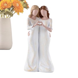 Mother and Daughter Figurines,Meaningful Family Moments,Mother Daughter Hugging Figurine Statues,Home Decoration for Living Room Bedroom Shelf Decor (A)